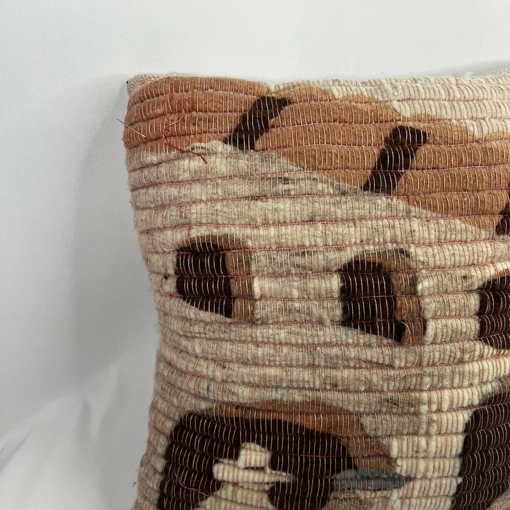 Vintage Raquel's Collection 100%‎ Wool Hand Woven Pillow 14X14 Peruvian Folk Art - Picture 4 of 7
